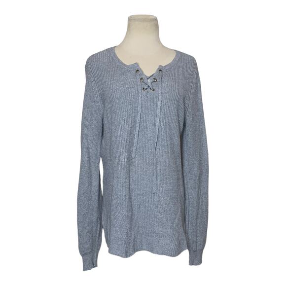 Old Navy long sleeves gray lace up top size Small - Picture 5 of 9